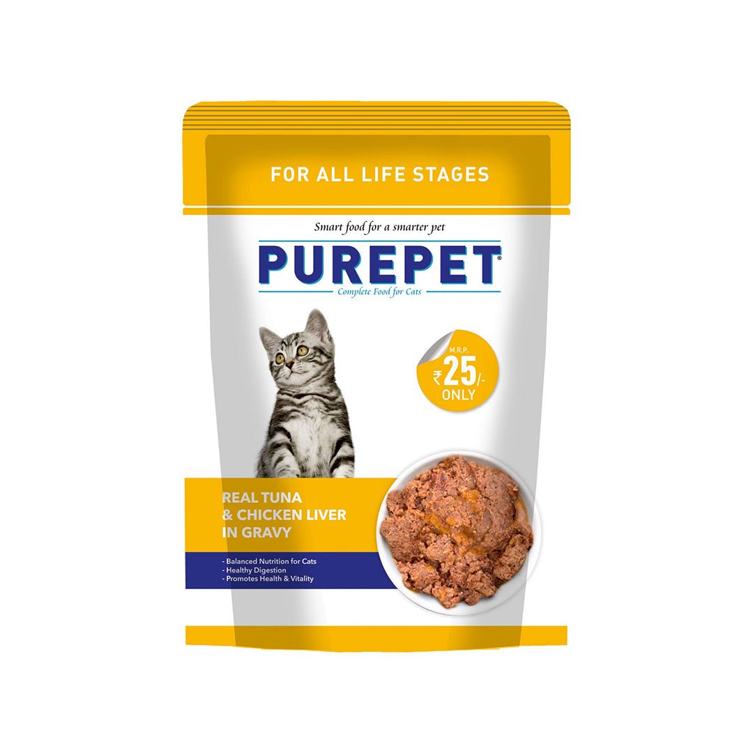 Purepet Real Tuna & Chicken Liver in Gravy Wet Cat Food - Petzzing