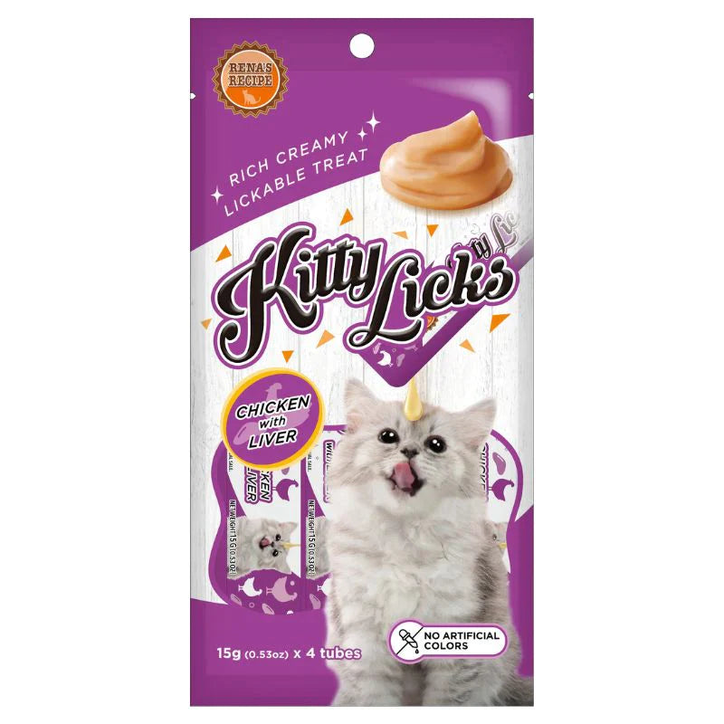 Kitty Licks Chicken Liver Cat Treats 15g (15 x 4pcs)