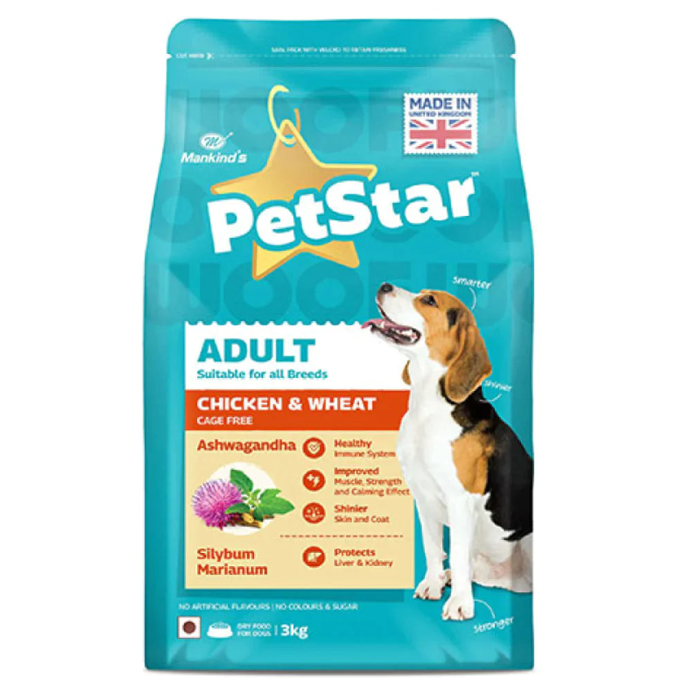Petstar Chicken and Wheat Adult Dog Dry Food 1 kg