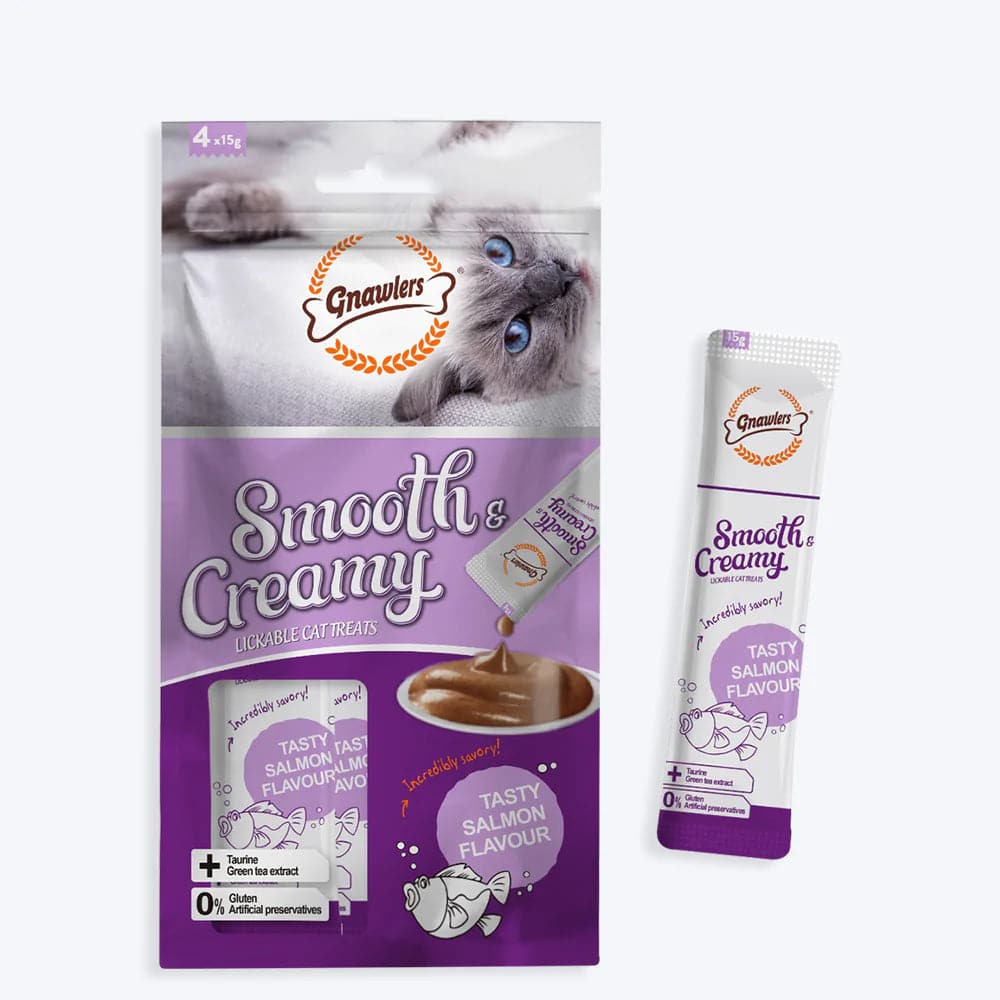 Gnawlers Creamy Treats Salmon Flavour for Cats- 60 g - Petzzing