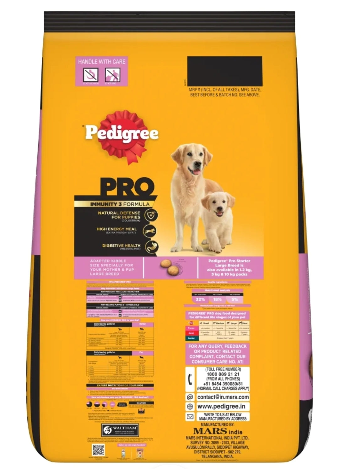 Pedigree PRO Mother & Pup Starter Large Breed, Dry Dog Food, Expert Nutrition for Pregnant/Lactating Mothers & Pups (3-12 Weeks), 3 kg