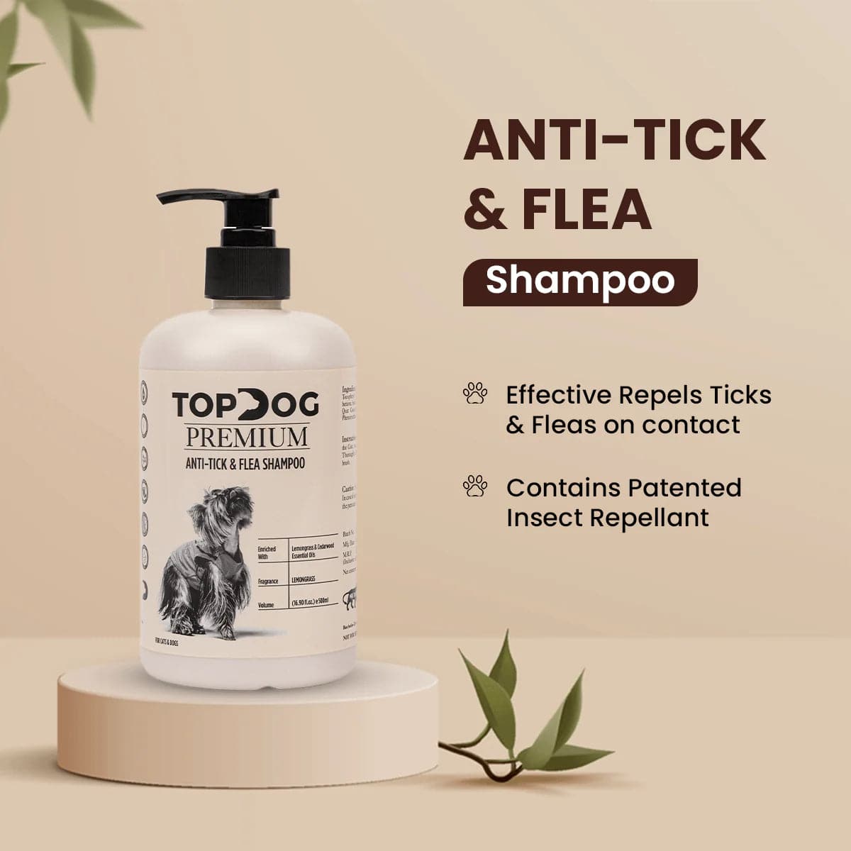 TopDog Premium Anti Tick & Flea Shampoo
