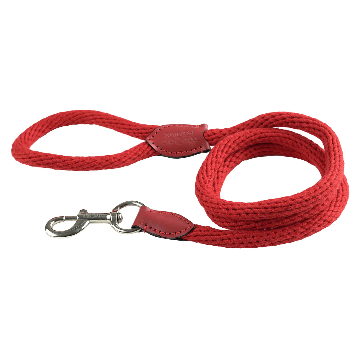 TOPDOG PREMIUM Cotton Rope Leash - Red, Large