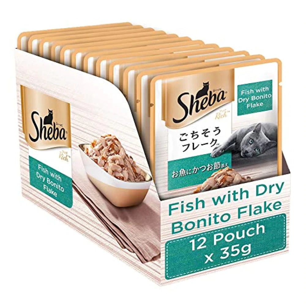 Sheba Fish with Dry Bonito flakes (35g X 12) Pack of 12
