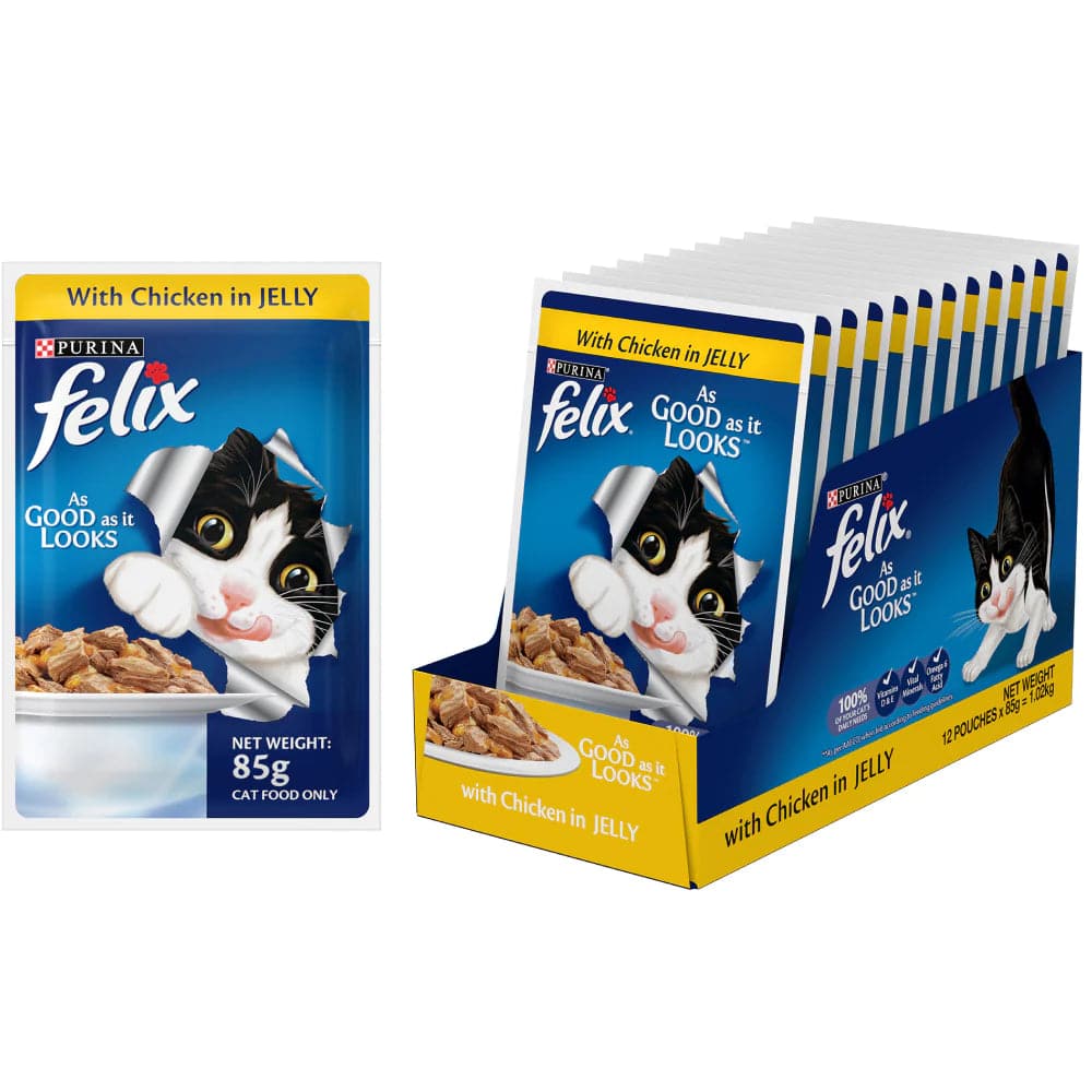 Purina Felix Adult Chicken In Jelly 85g ( 12x85g) Pack Of 12