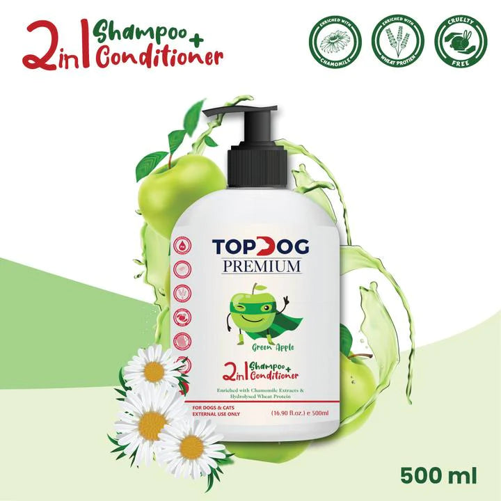 TopDog Green Apple 2 in 1 Shampoo & Conditioner