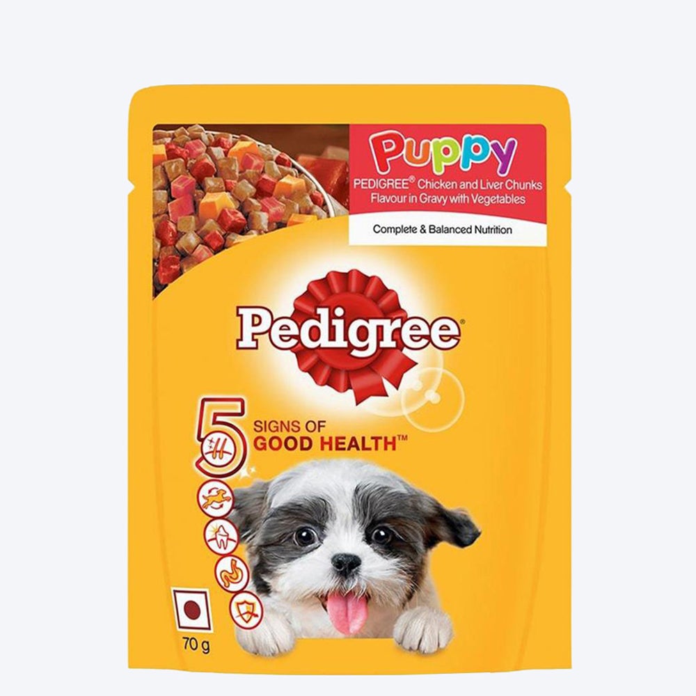 Pedigree Chicken & Liver Puppy Pouch (70g X 15) Pack of 15